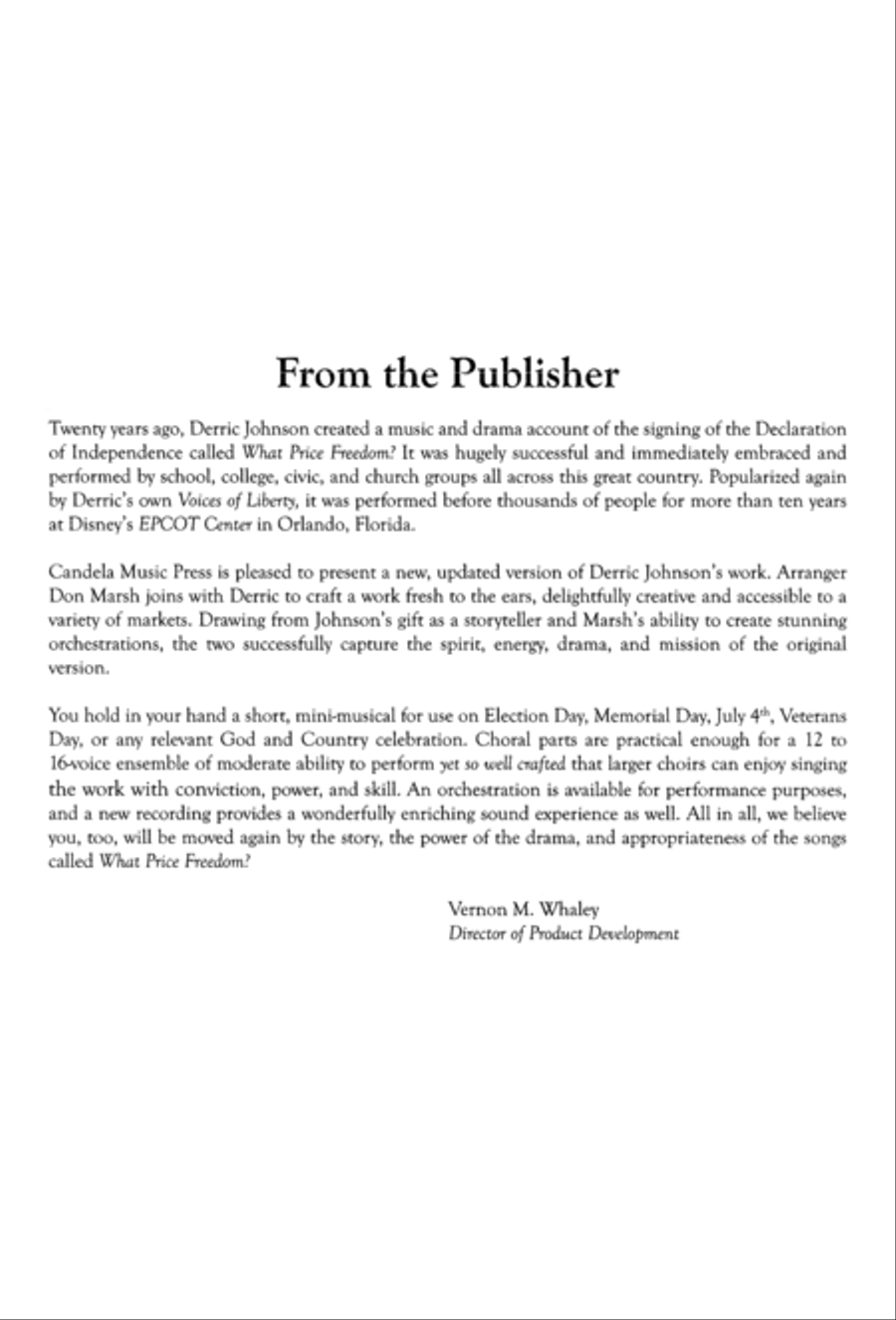 What Price Freedom? 4-Part scores gallery preview page 5