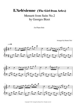 Book cover for L’Arlésienne (The Girl from Arles) by Georges Bizet [for Piano Solo]