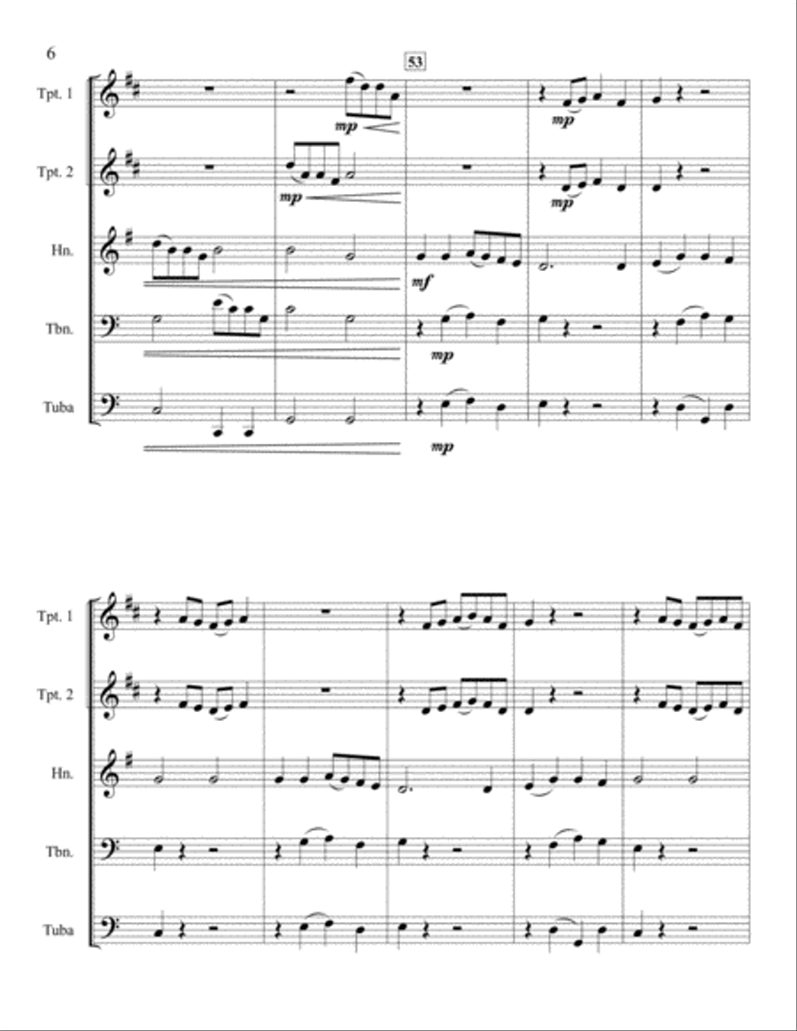 Ding Dong Merrily On High Brass Quintet scores gallery preview page 6