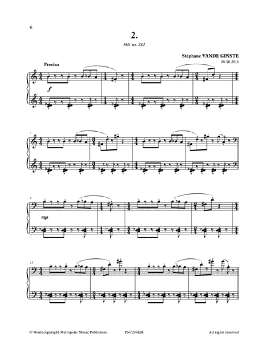 Complete 366' - Book 25: 10 Etudes Rythmiques for Piano Solo