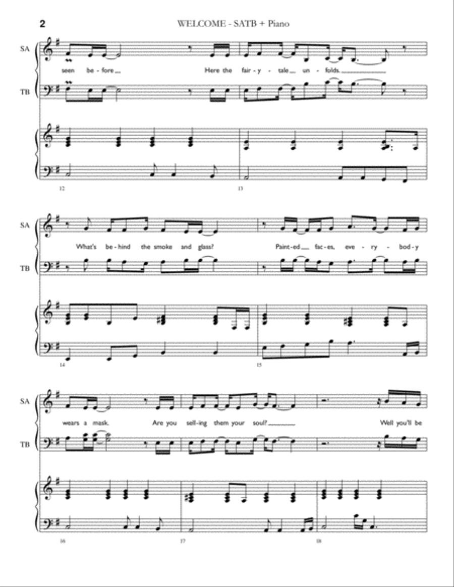 Welcome Song 4-Part scores gallery preview page 2