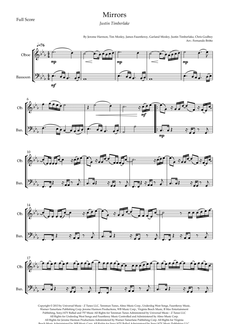 Mirrors Woodwind Duet scores gallery preview page 1