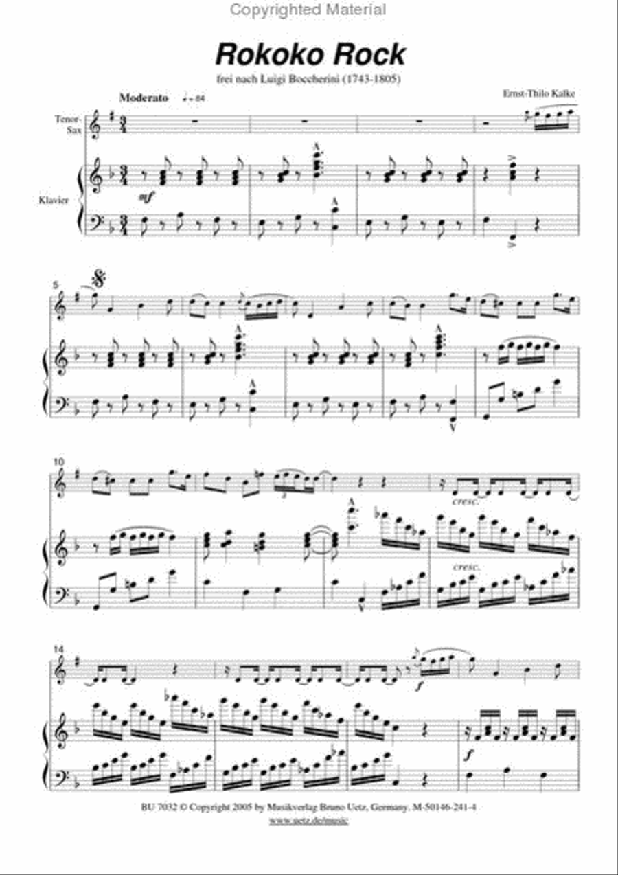 Rococo-Rock Tenor Saxophone scores gallery preview page 2