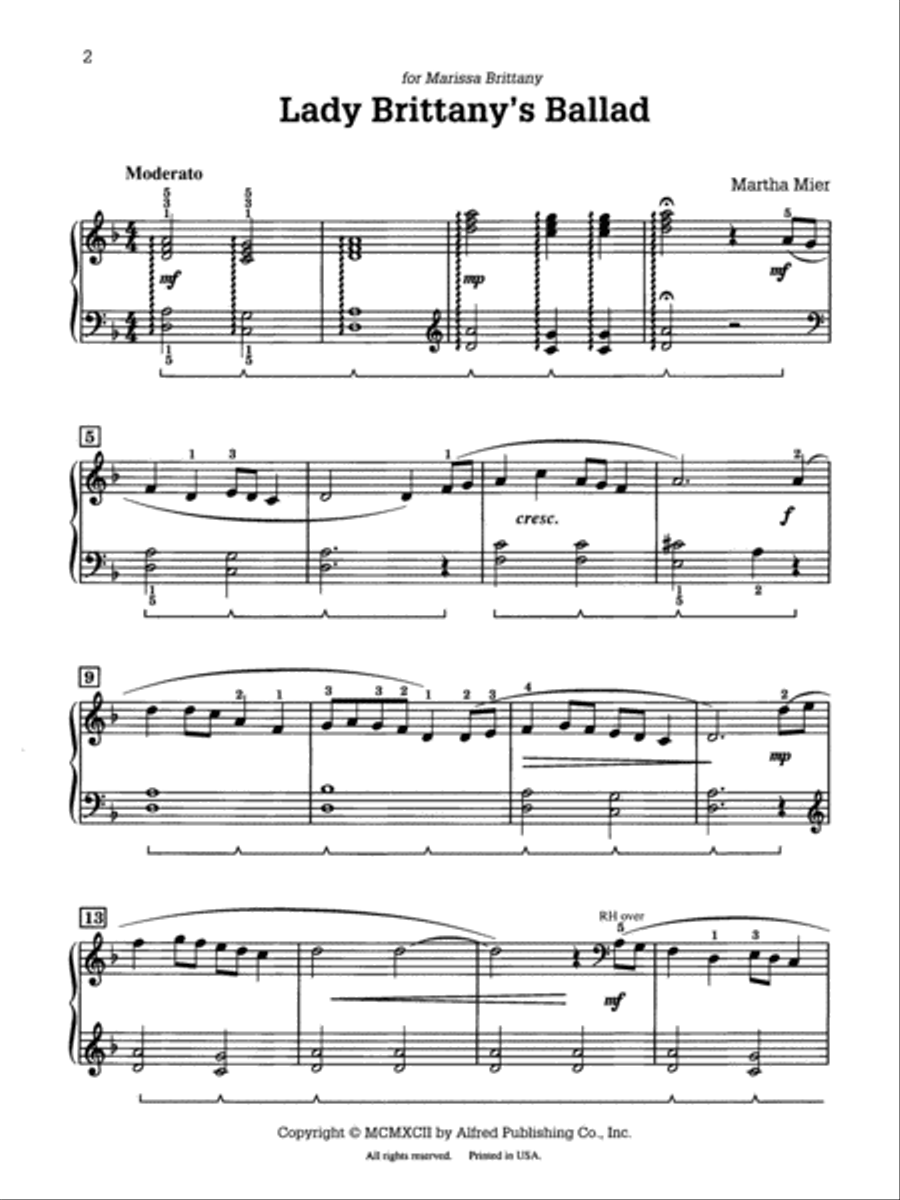 Lady Brittany's Ballad Piano Solo scores gallery preview page 2