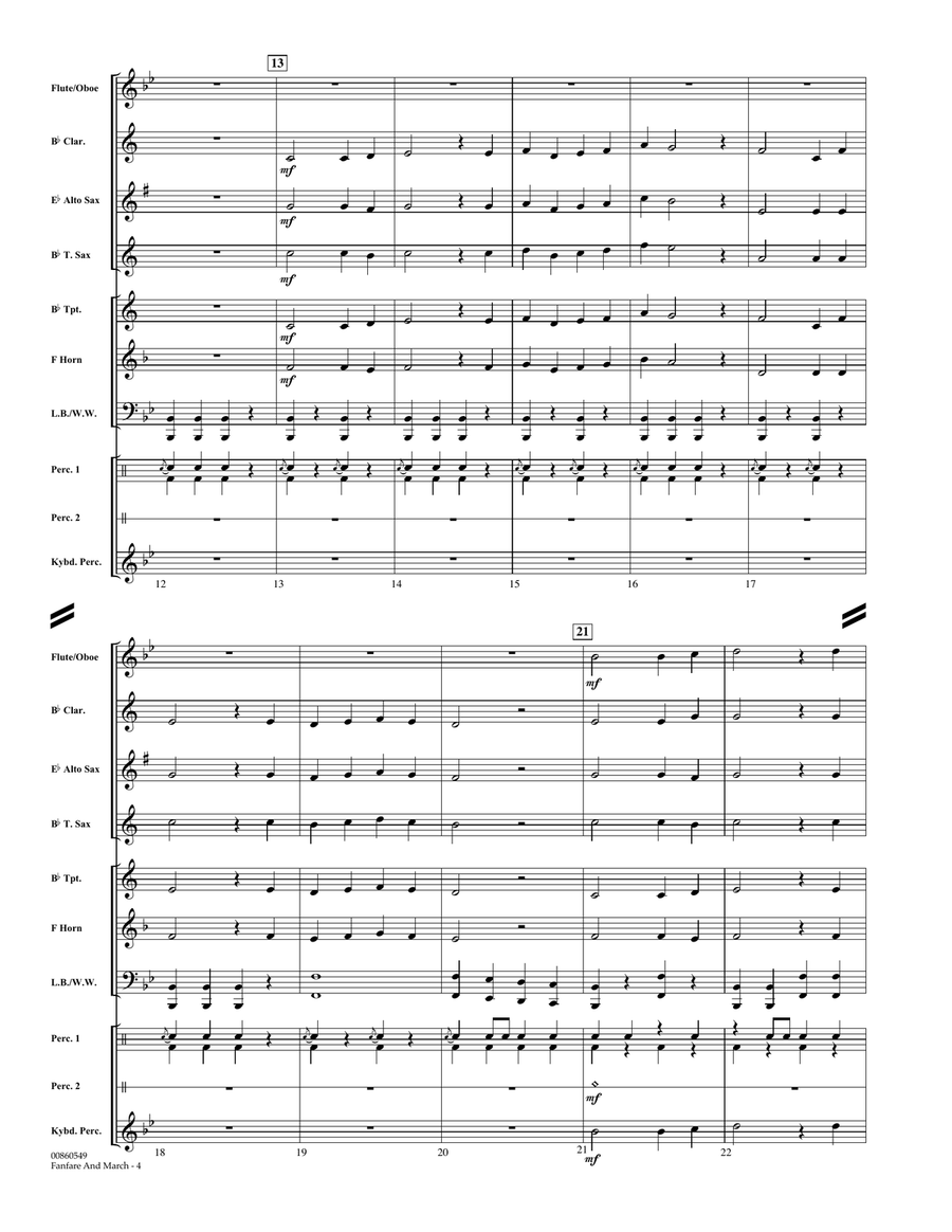 Fanfare And March - Full Score Concert Band scores gallery preview page 2