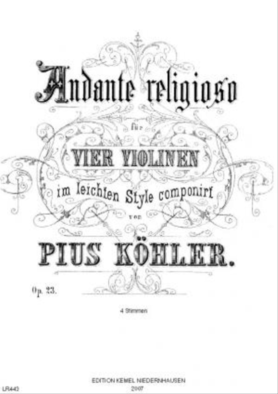 Andante religioso Violin scores gallery preview page 1