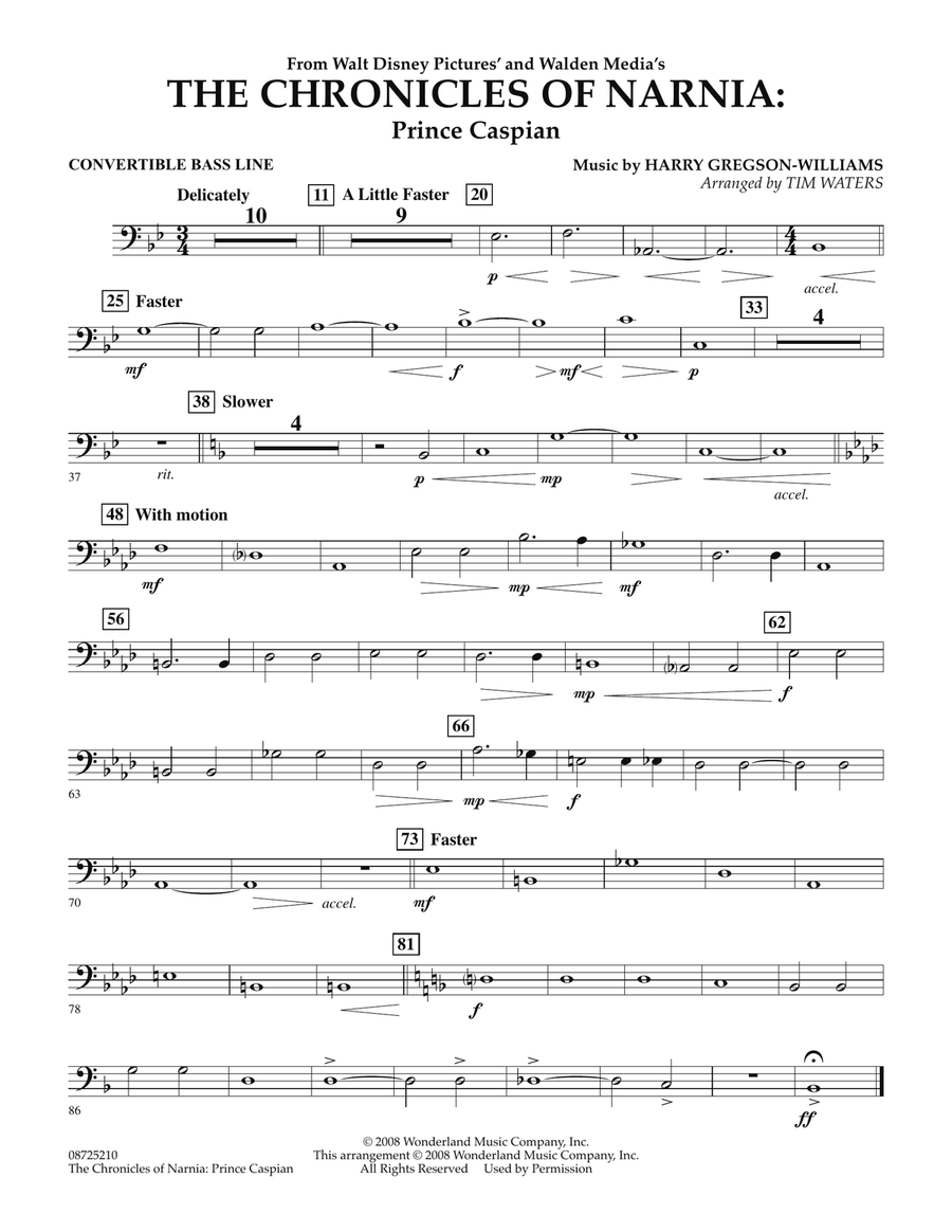 The Chronicles Of Narnia: Prince Caspian - Convertible Bass Line Concert Band scores gallery preview page 1
