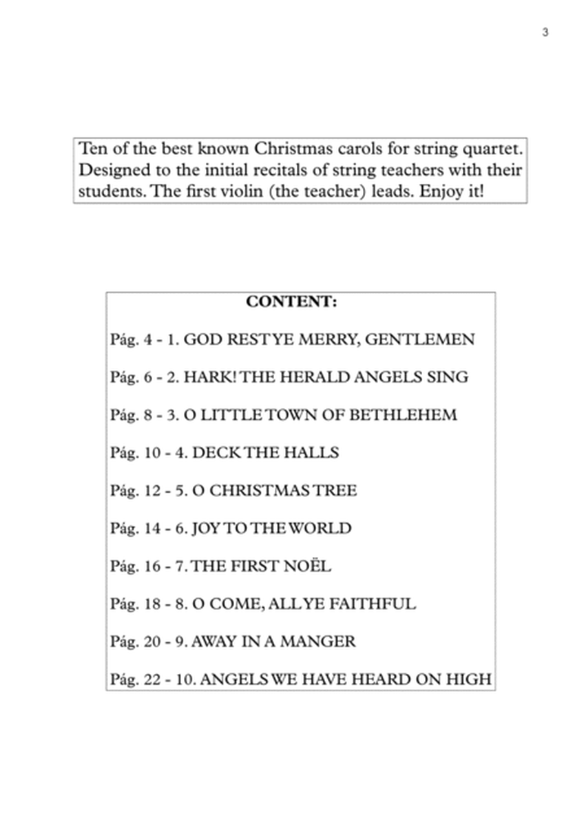 10 Christmas Carols for String Quartet, Vol. 1 - Score