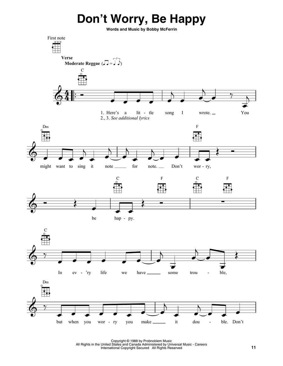 Don't Worry, Be Happy Banjo scores gallery preview page 1