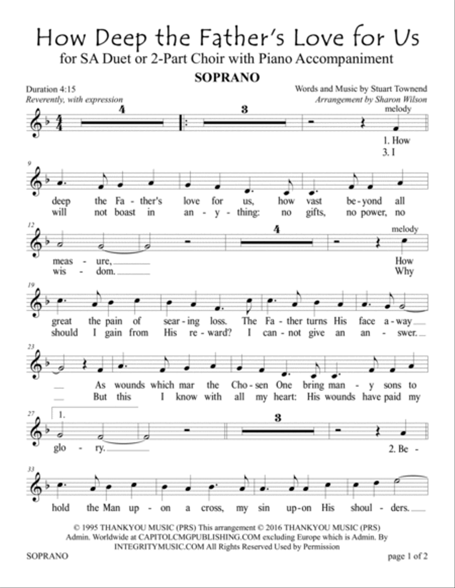 How Deep The Father's Love For Us 2-Part scores gallery preview page 3