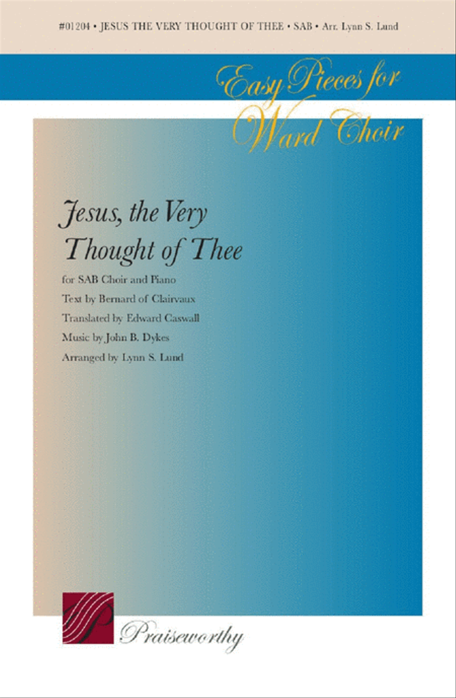 Jesus the Very Thought of Thee - SAB - Lund 3-Part scores gallery preview page 1