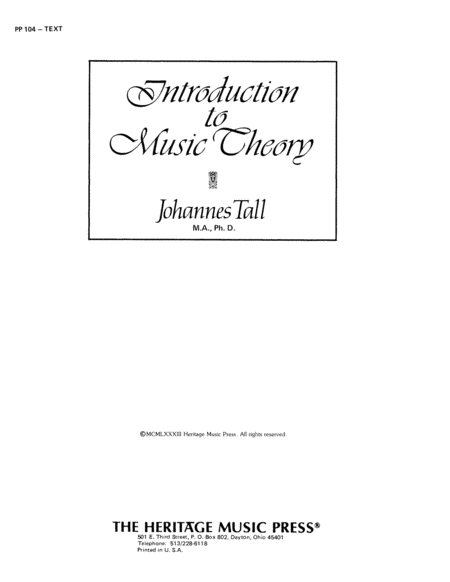 Introduction to Music - Theory Text