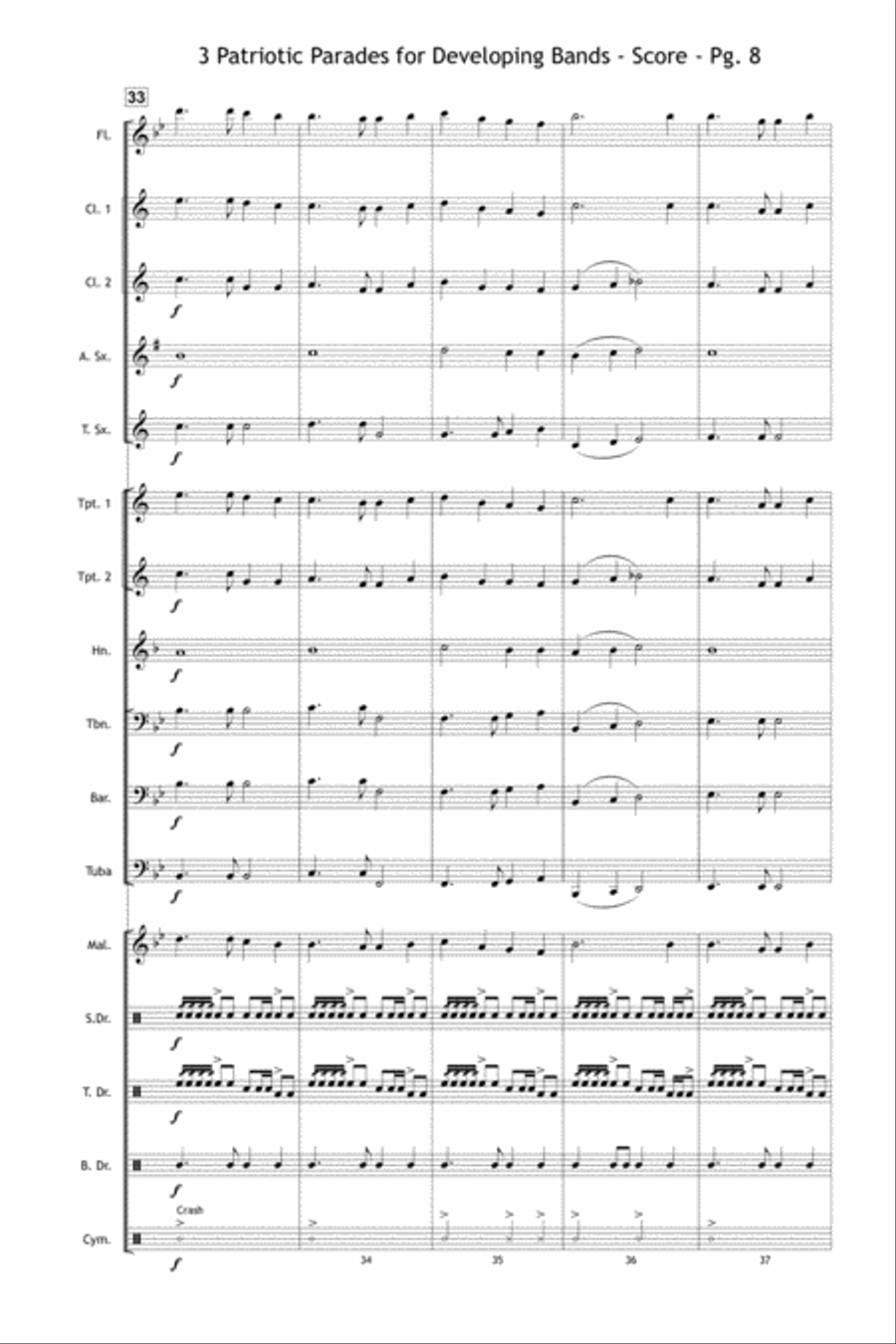 3 Patriotic Parades Marching Band scores gallery preview page 9