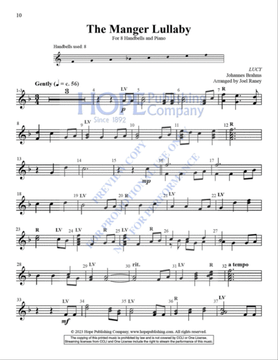 Small-ER But Mighty, Vol. 6, Settings for 8 Bells with Piano for Christmas Handbell Choir scores gallery preview page 11