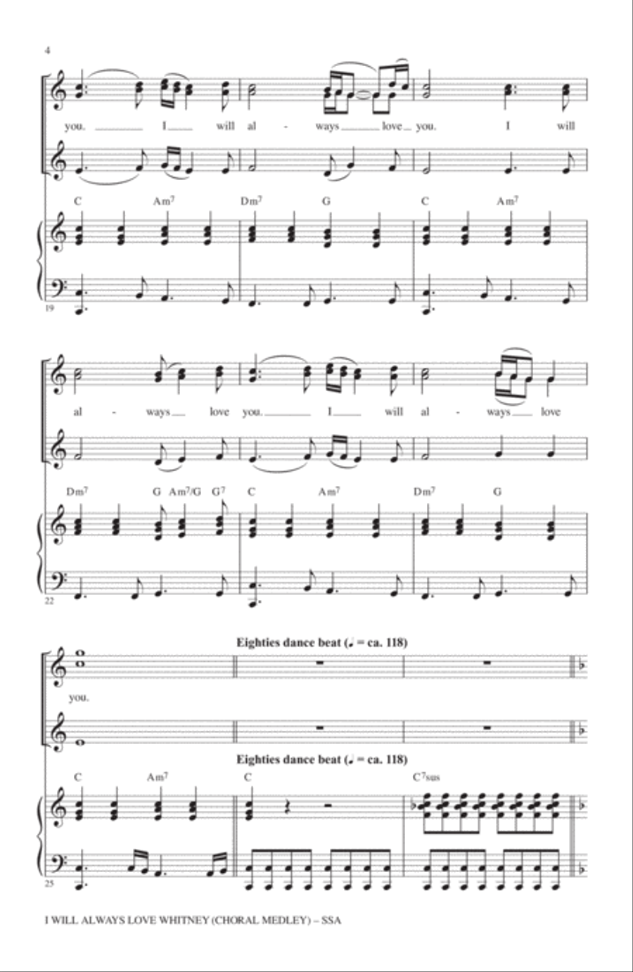 I Will Always Love Whitney SSA scores gallery preview page 3