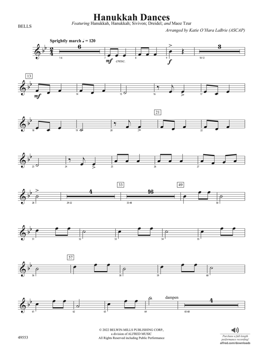 Hanukkah Dances: Mallets Concert Band scores gallery preview page 1
