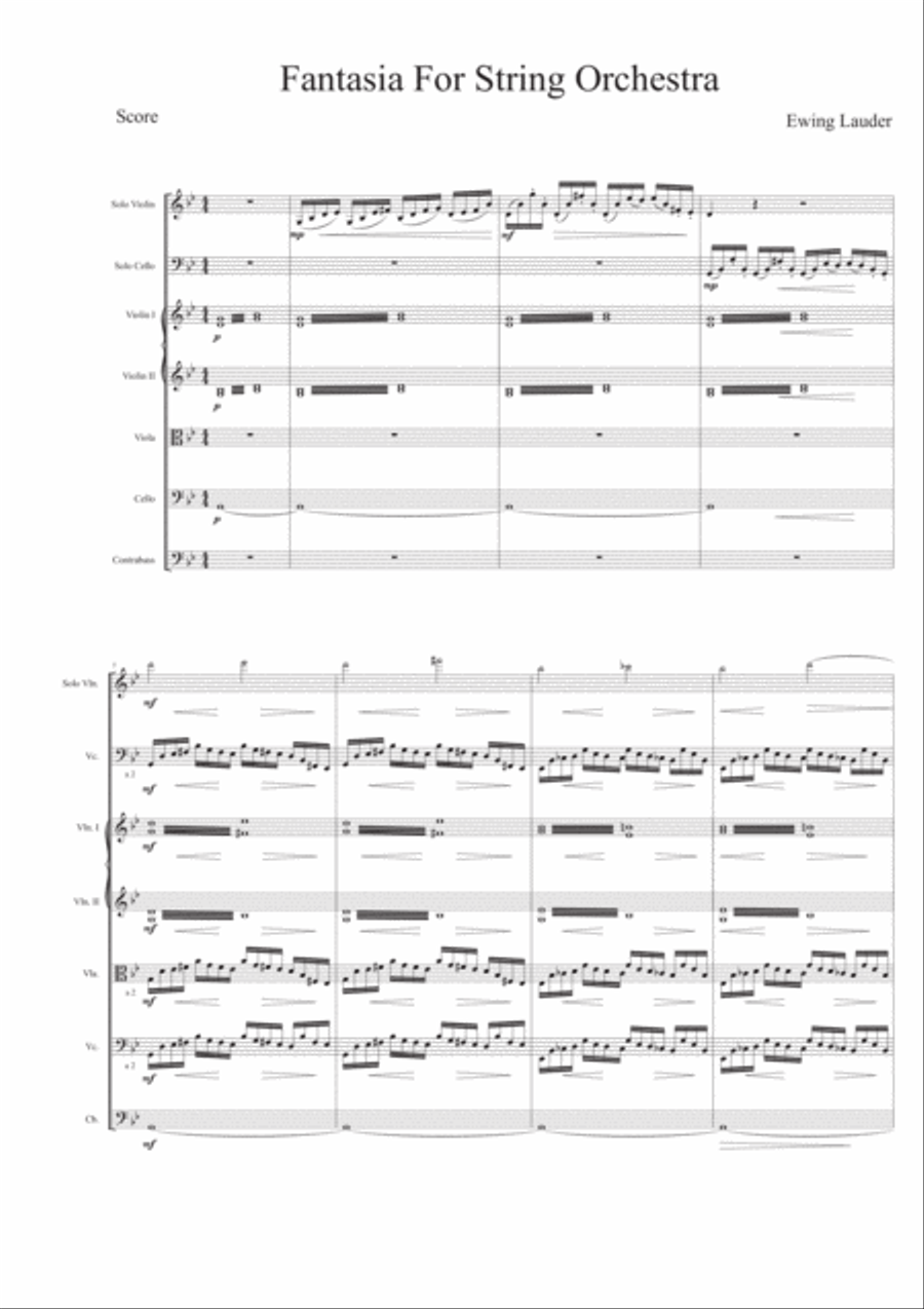 Fantasia for Strings String Orchestra scores gallery preview page 1