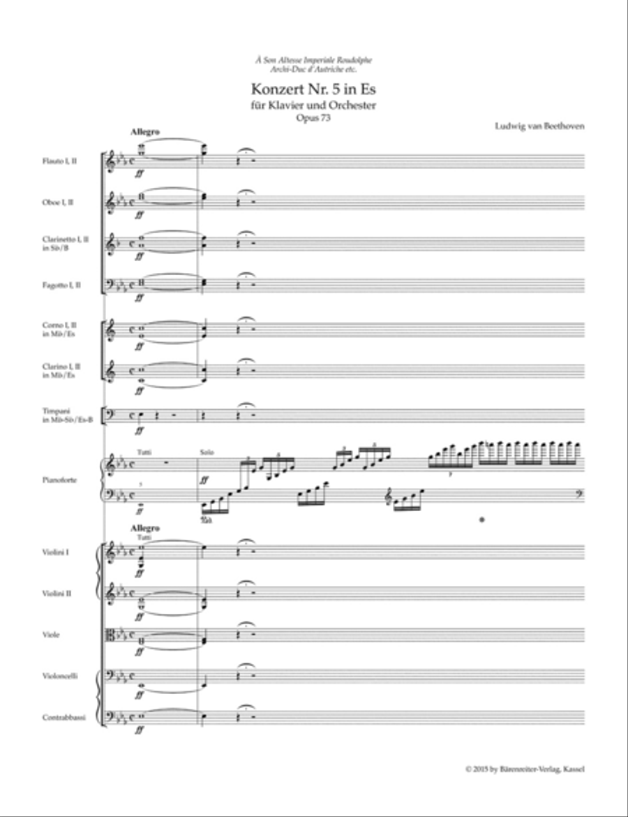 Concerto for Pianoforte and Orchestra Nr. 5 E-flat major op. 73 Orchestra scores gallery preview page 2