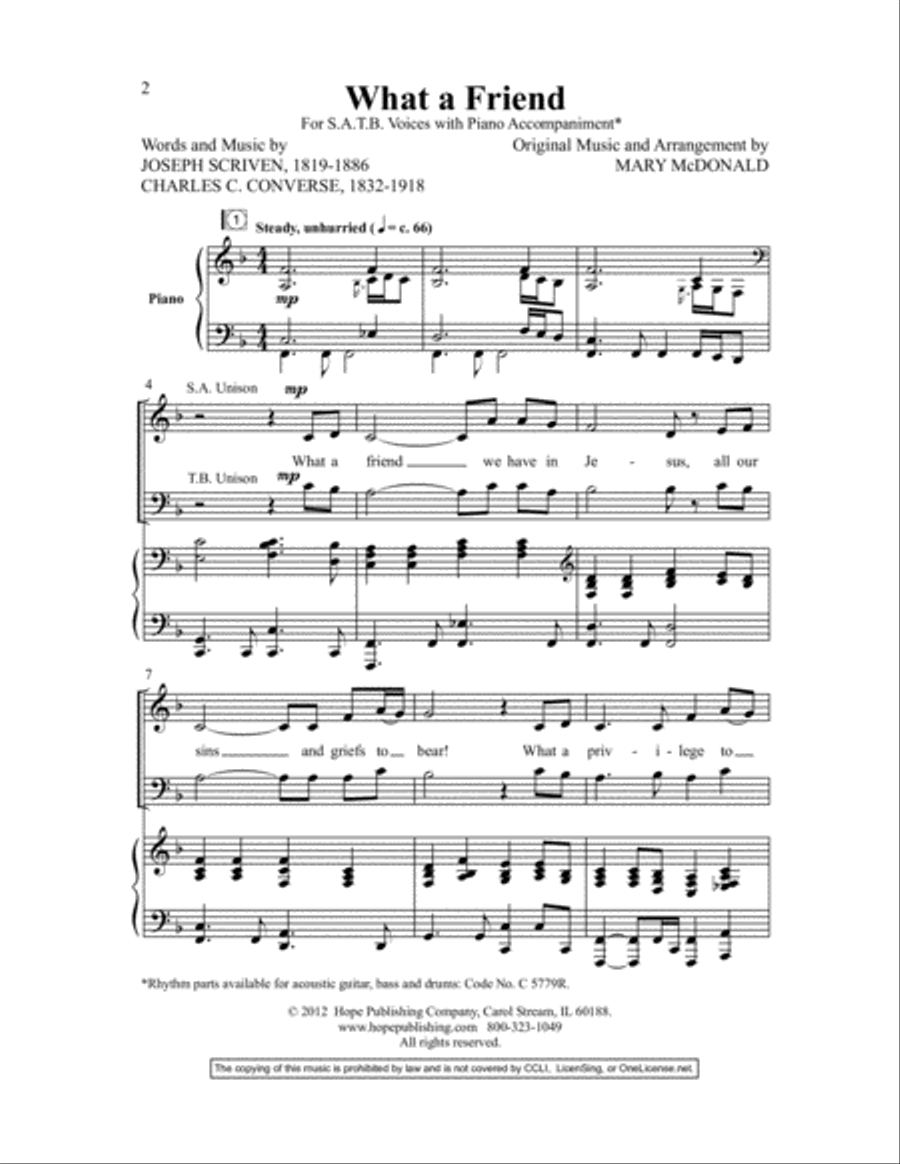 What a Friend 4-Part scores gallery preview page 3