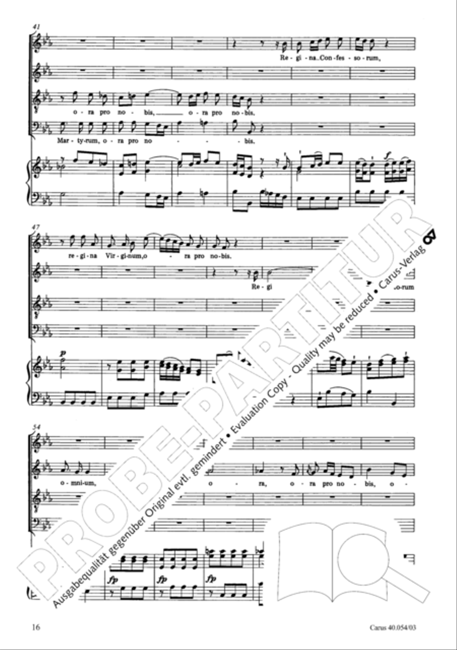 Litaniae Lauretanae B.M.V in B 4-Part scores gallery preview page 17
