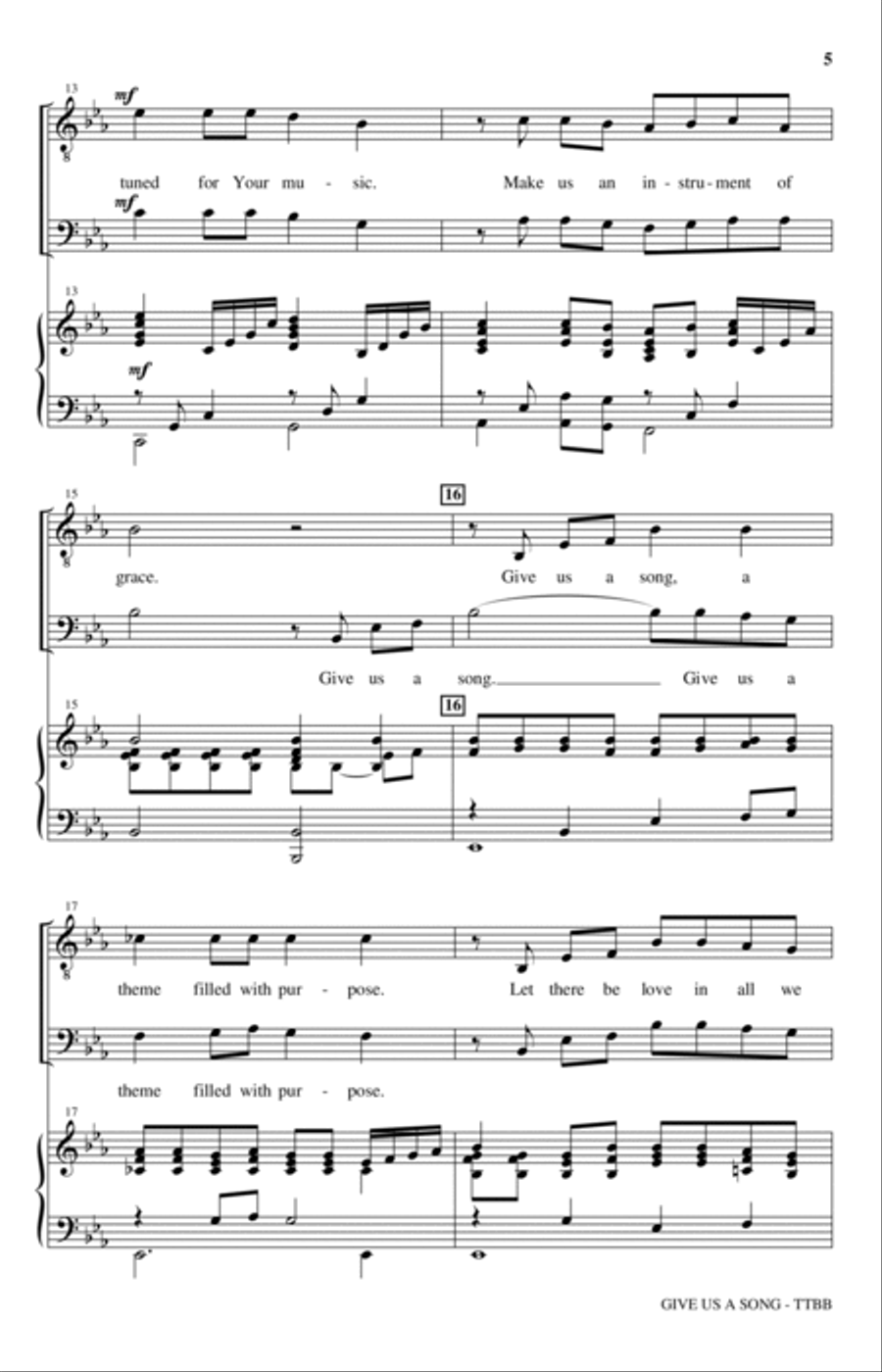 Give Us A Song TTBB scores gallery preview page 3