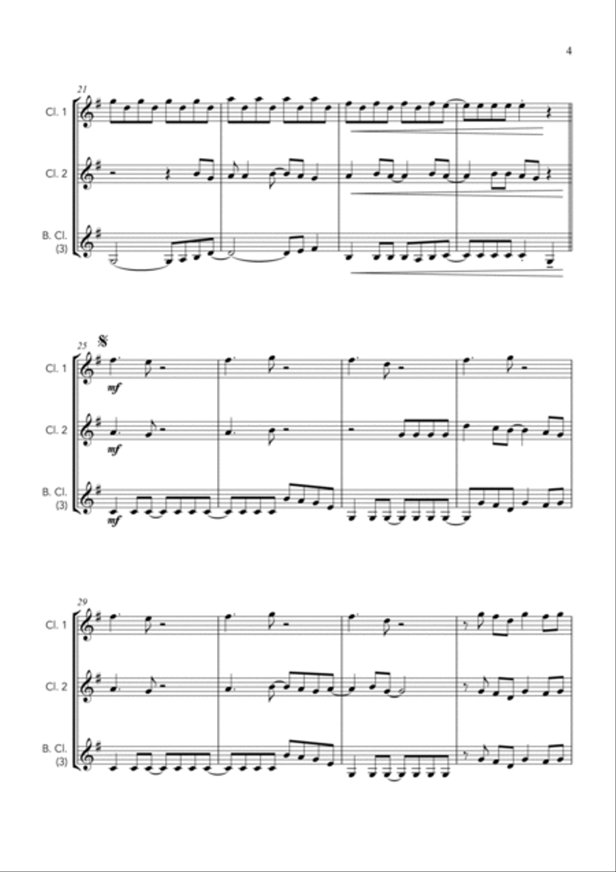Don't Stop Believin' Clarinet Trio scores gallery preview page 5