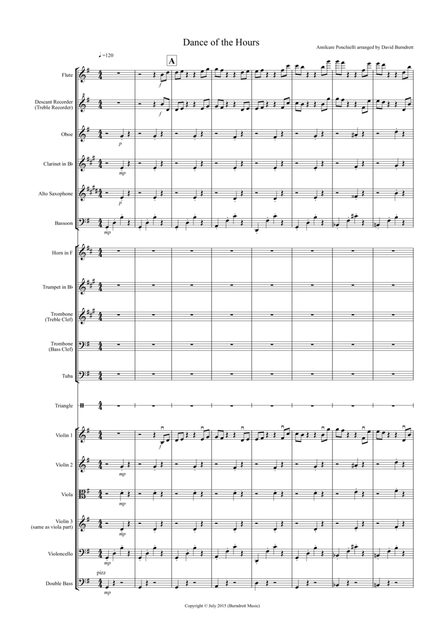 Dance of the Hours for School Orchestra Full Orchestra scores gallery preview page 1