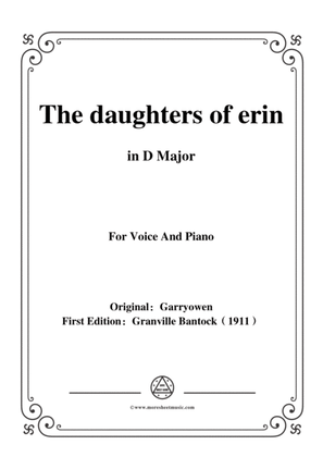 Bantock-Folksong,The daughters of erin,in D Major,for Voice and Piano