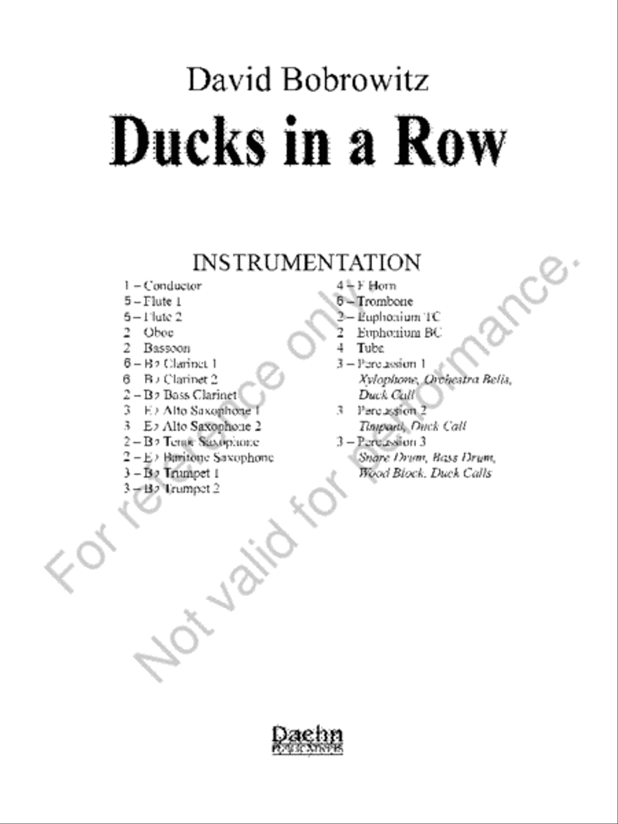 Ducks in a Row Concert Band scores gallery preview page 2