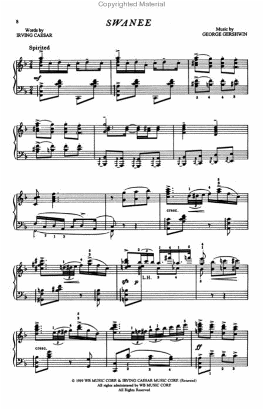 Gershwin at the Keyboard Piano Solo scores gallery preview page 2