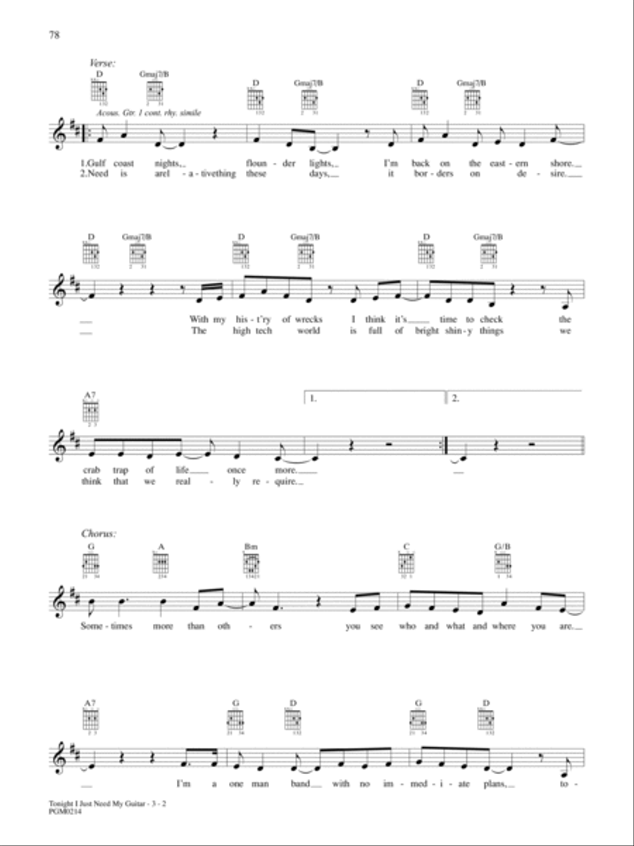 Tonight I Just Need My Guitar Guitar Tablature scores gallery preview page 2