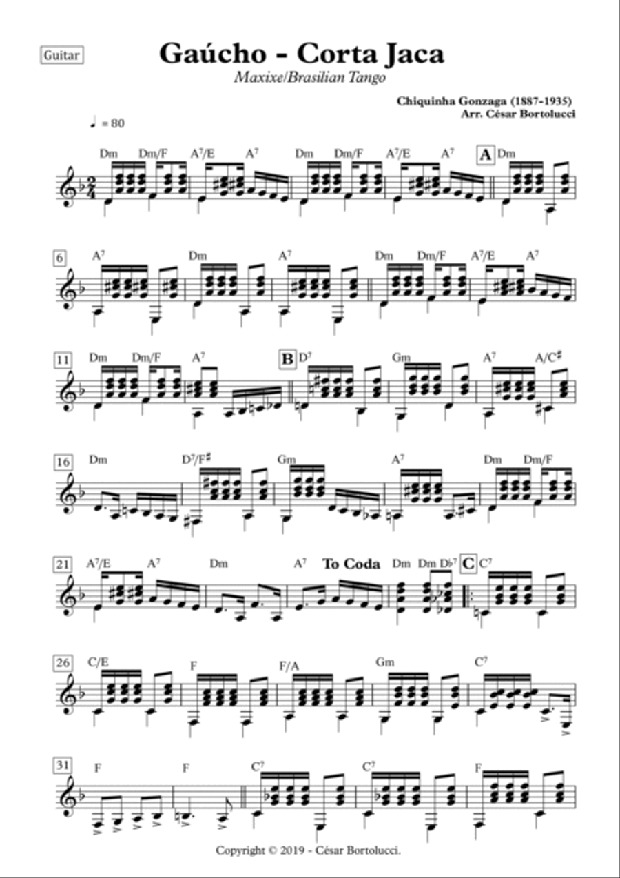 Gaúcho ou Corta Jaca - Flute and Guitar Gaúcho ou Corta Jaca - Flute and Guitar Flute scores gallery preview page 3
