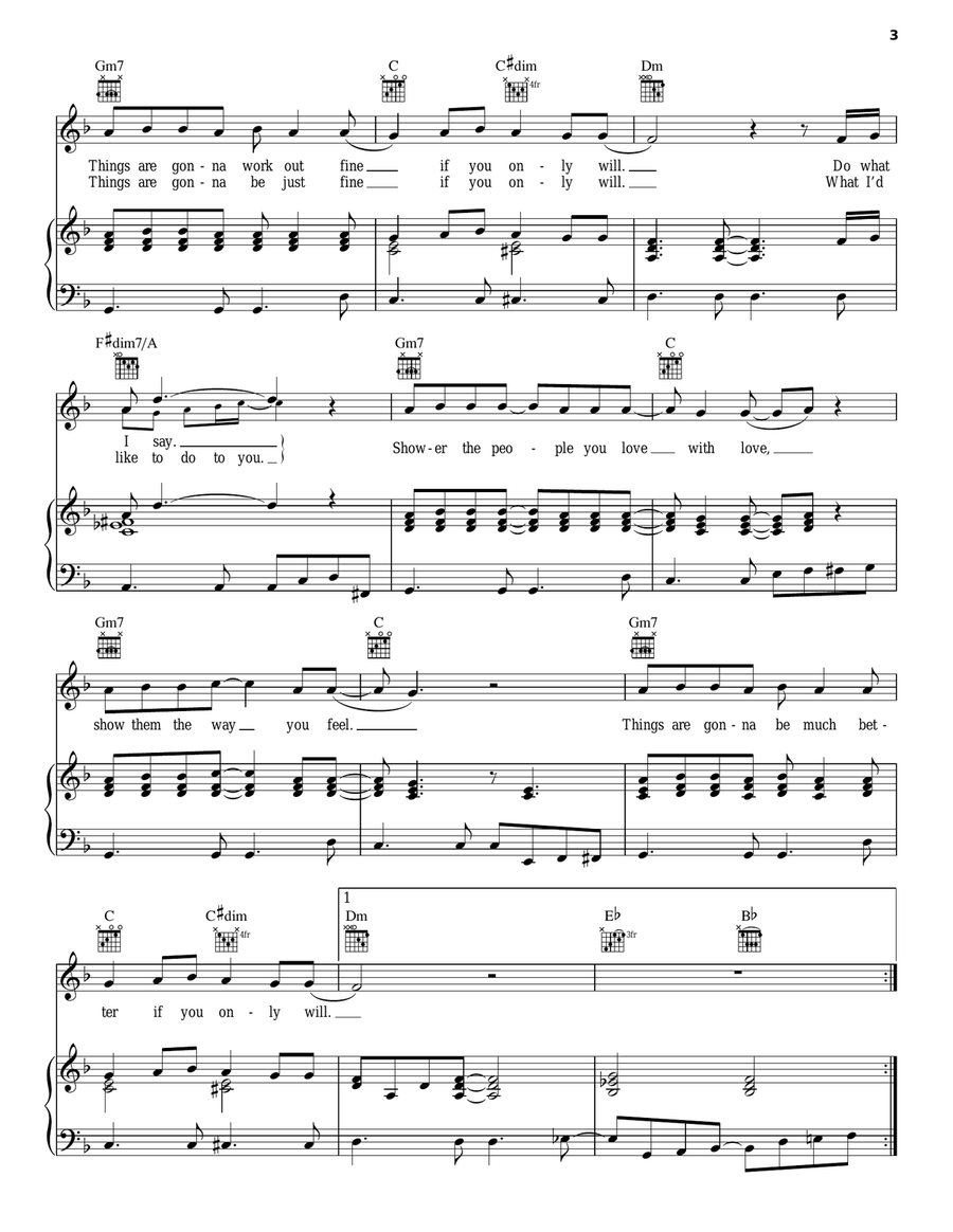 Shower The People Shower The People Piano, Vocal, Guitar scores gallery preview page 3