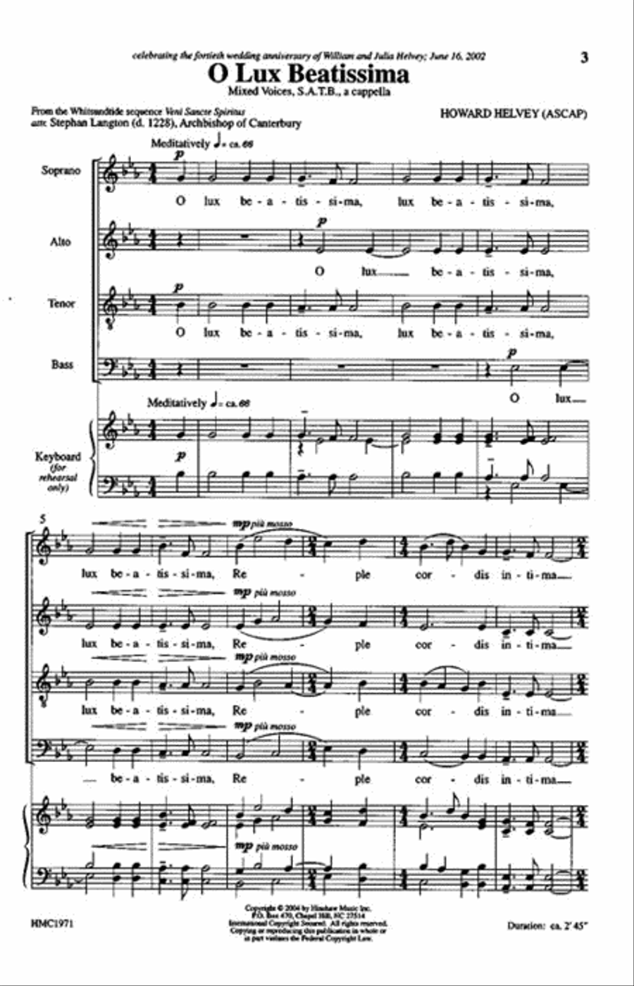 O Lux Beatissima 4-Part scores gallery preview page 2