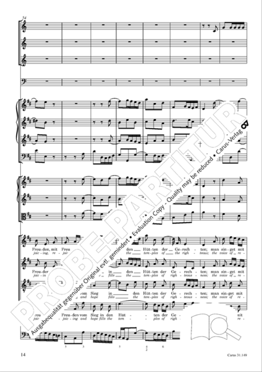The voice of rejoicing and hope (Man singet mit Freuden vom Sieg) 4-Part scores gallery preview page 15
