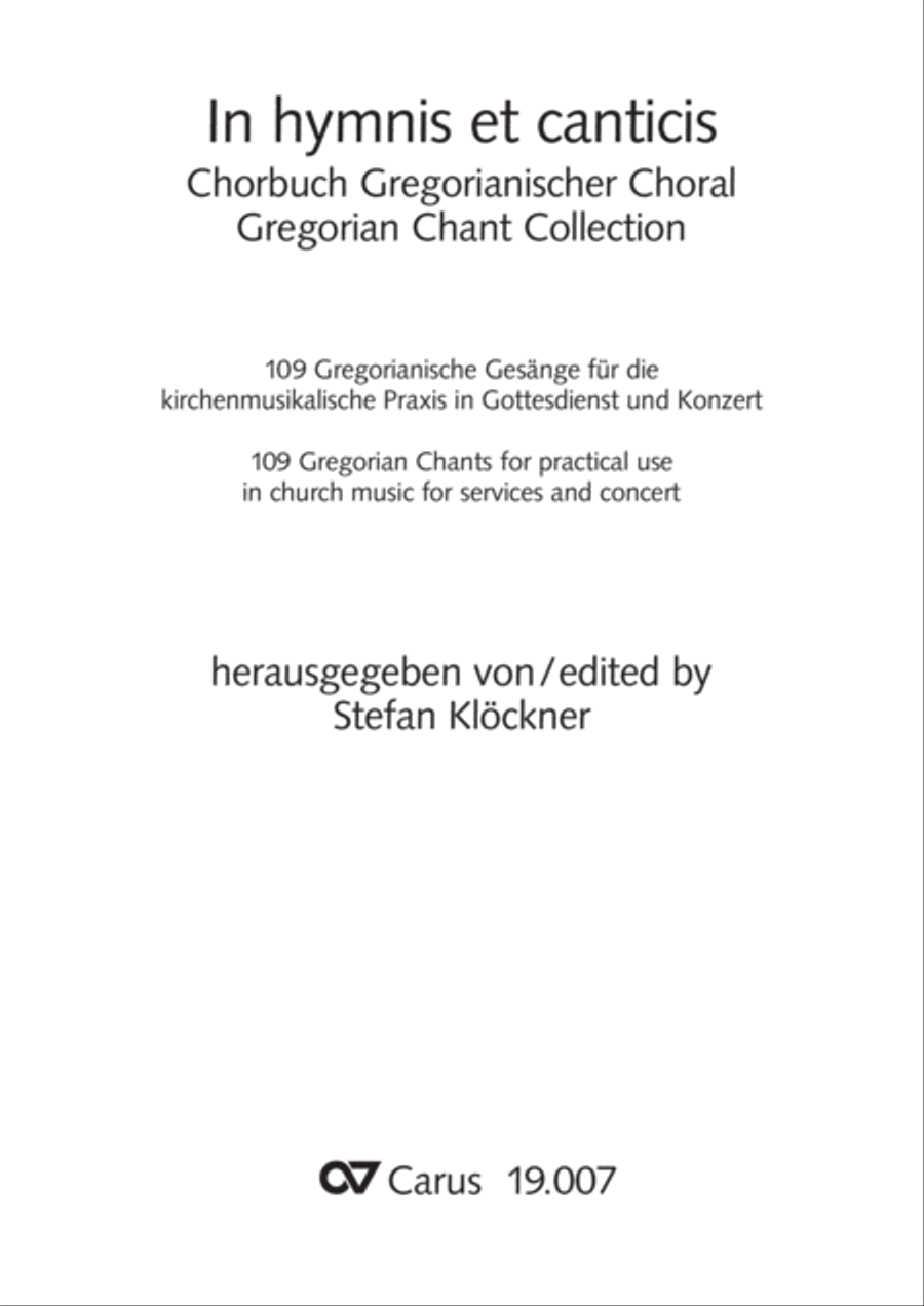 In hymnis et canticis. Gregorian chant collection