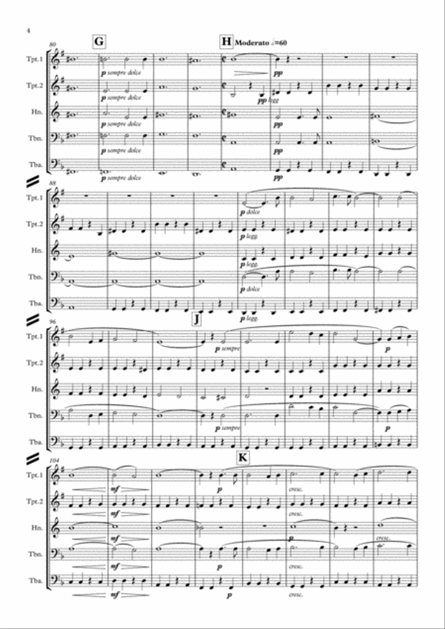 Faure: Requiem Op.48: VI. Libera Me - brass quintet Brass Quintet scores gallery preview page 4