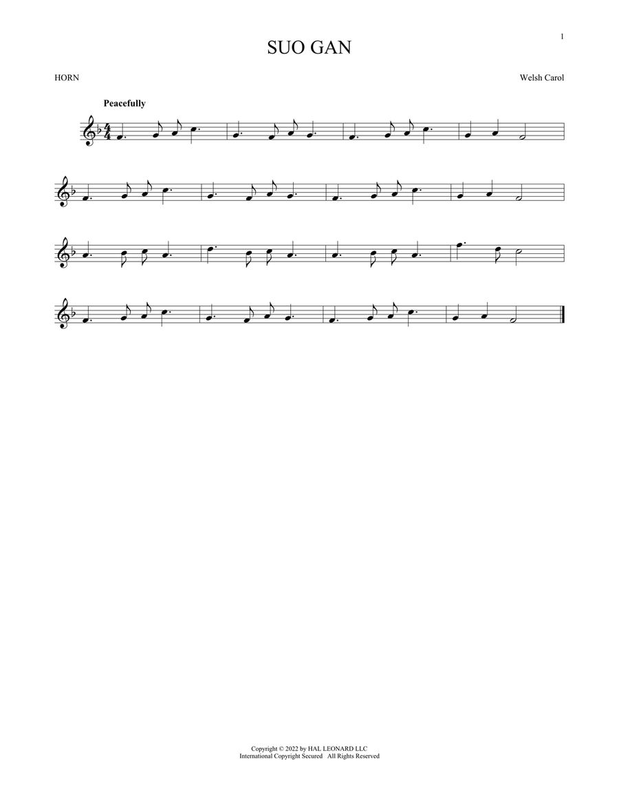 Suo Gan Horn Solo scores gallery preview page 1