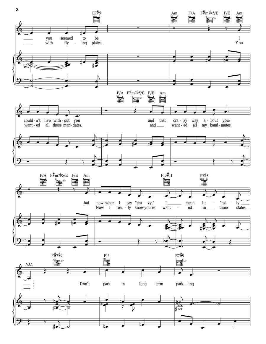 Take A Lot Of Pictures (It Looks Like Rain) Piano, Vocal, Guitar scores gallery preview page 2