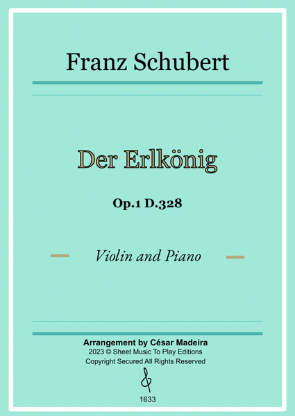Der Erlkönig by Schubert - Violin and Piano (Full Score and Parts) image number null