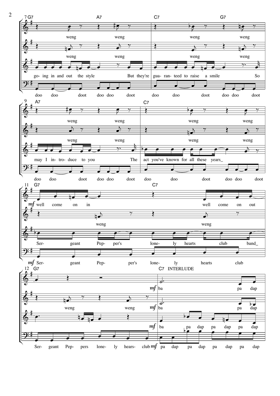 Sgt. Pepper's Lonely Hearts Club Band 4-Part scores gallery preview page 2