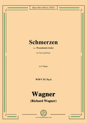 Book cover for R. Wagner-Schmerzen,in F Major,WWV 91 No.4,from Wesendonck-Lieder