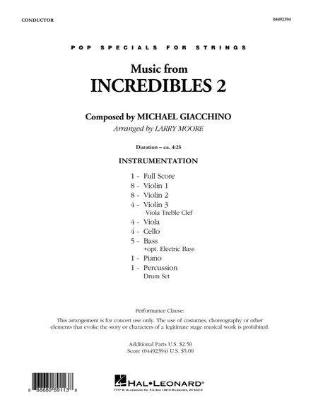 Music from Incredibles 2 (arr. Larry Moore) - Conductor Score (Full Score)