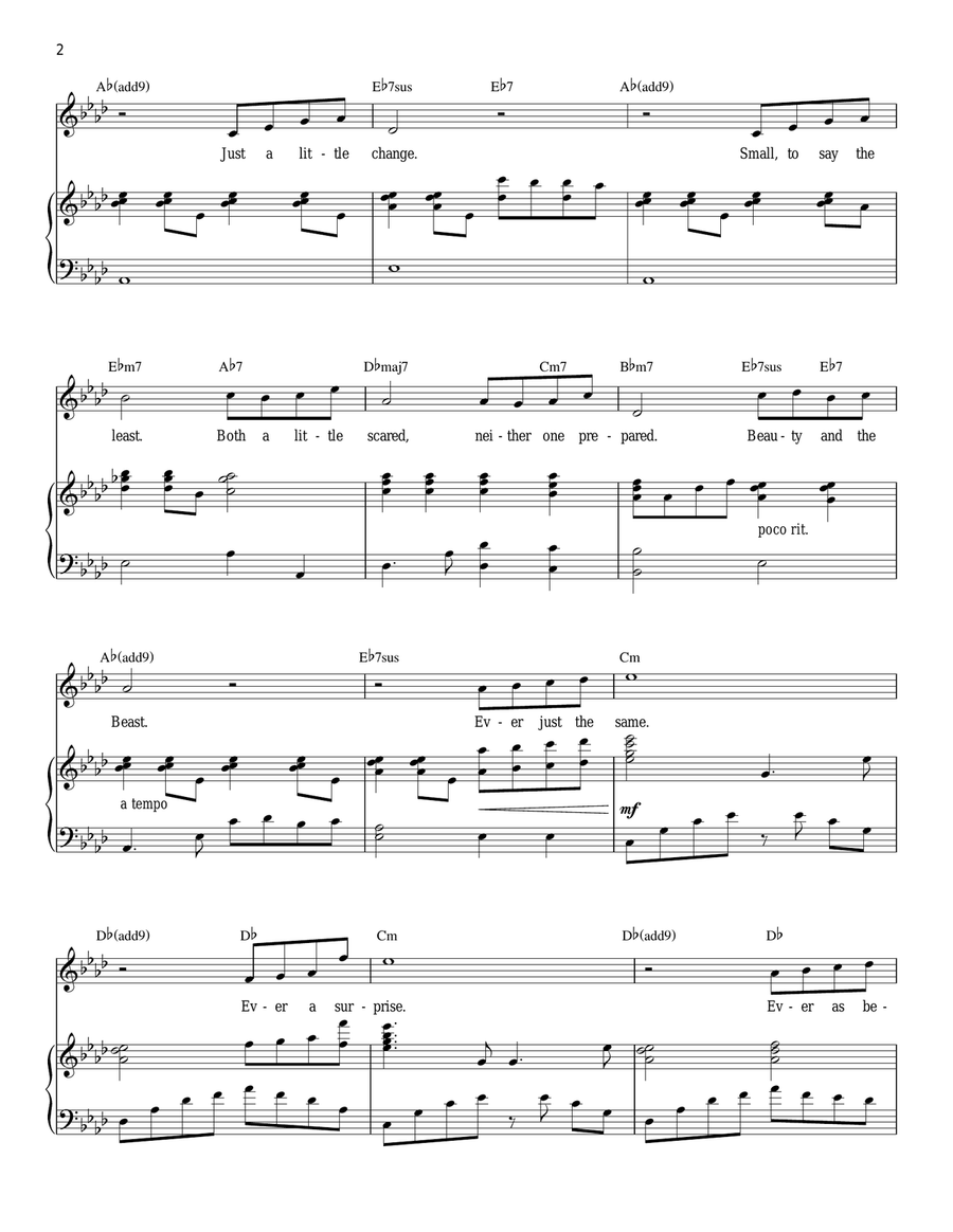 Beauty And The Beast Piano, Vocal scores gallery preview page 2