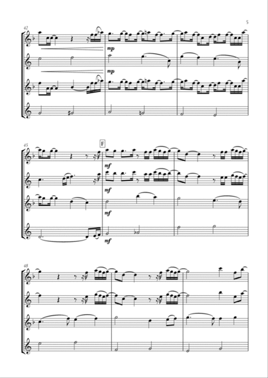 When We Were Young Woodwind Quartet scores gallery preview page 5