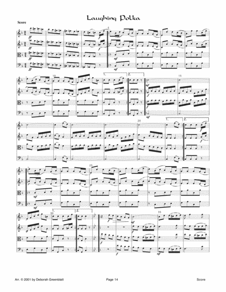Polka String Quartets - Score