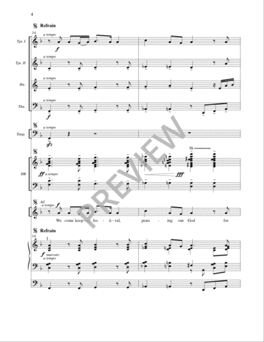 We Come Keeping Festival - Full Score and Parts 4-Part scores gallery preview page 4