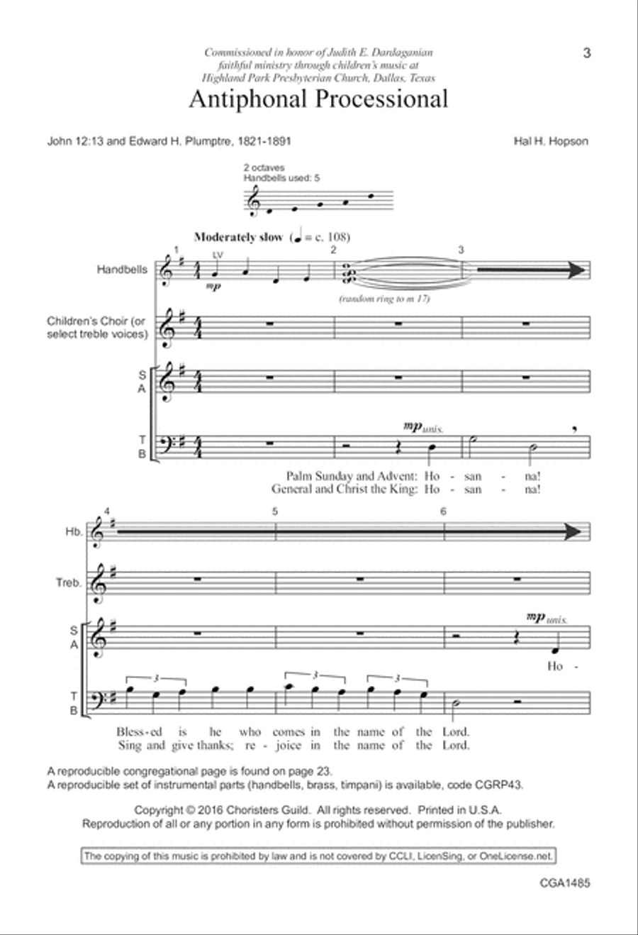 Antiphonal Processional 4-Part scores gallery preview page 3