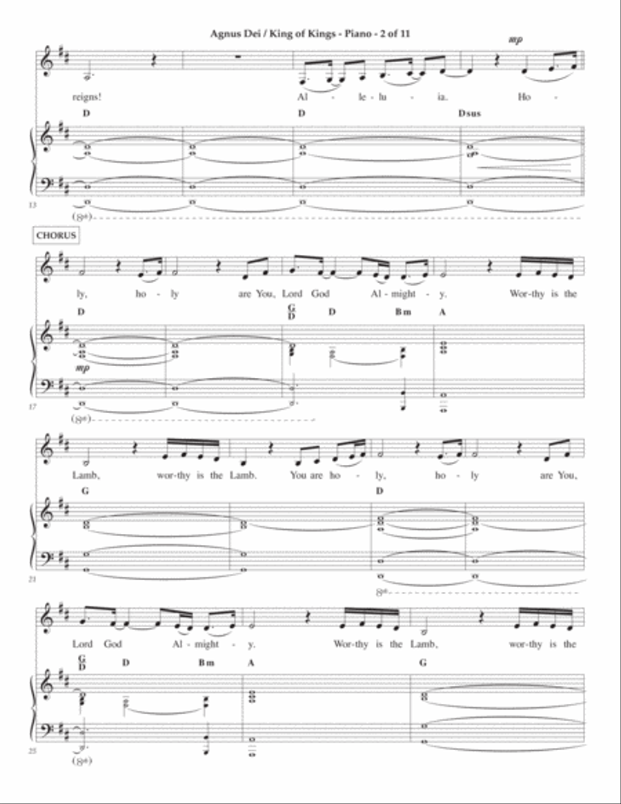 Agnus Dei / King Of Kings Piano, Vocal, Guitar scores gallery preview page 2