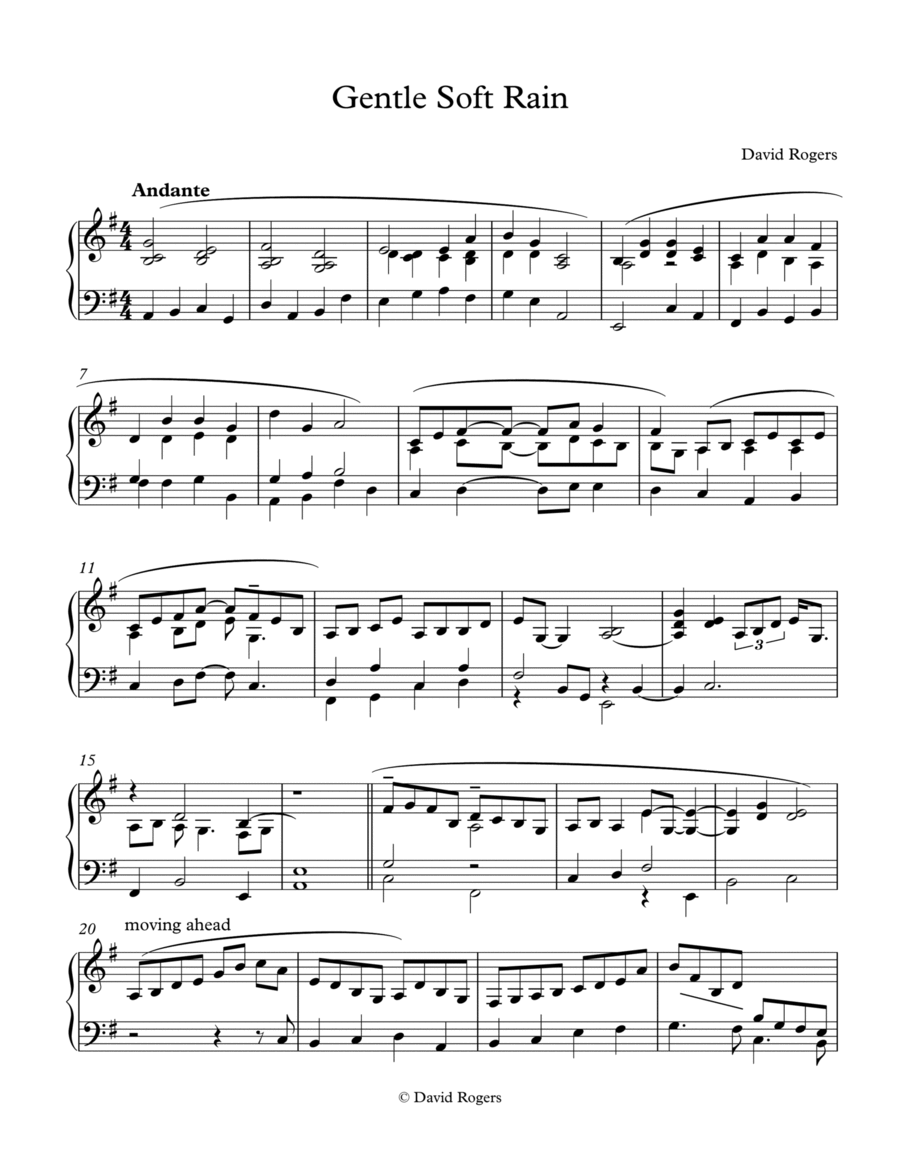 Gentle Soft Rain Piano Solo scores gallery preview page 1